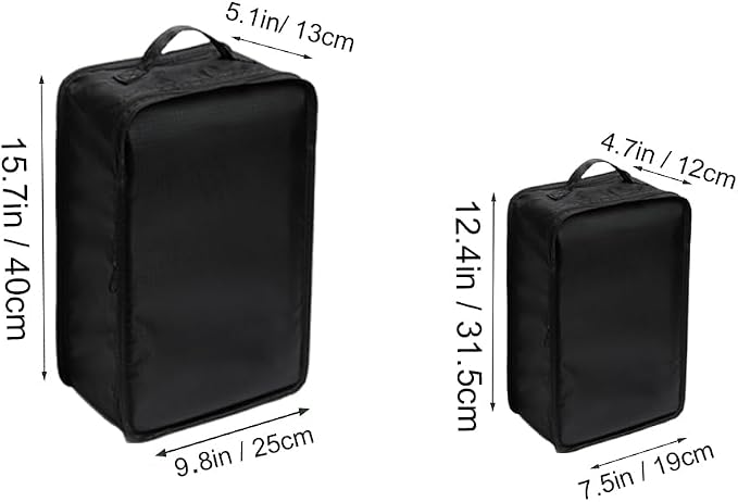 Travel Shoe Bags, Foldable Waterproof Shoe Pouches Organizer-Double Layer (2+2 Black Shoe Bags) - Image 3
