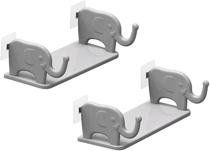 2 Pack Floating Shelves Wall Mounted No Drill Wall-Mounted Storage Rack,for Bedroom Bathroom Living Room Kitchen Wall Decor and Storage (Grey) by Unknown
