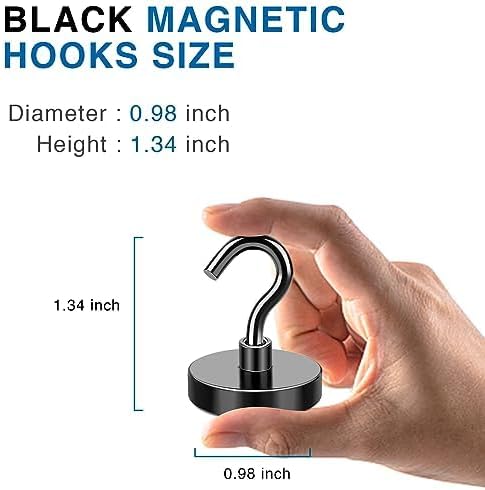 LOVIMAG Magnetic Hooks, Cruise Essentials 2026, 25 Pack-85LBS | Heavy Duty Strong Magnet Hook for Cruise Cabin, Refrigerator Fridge, Ship, Classroom, Kitchen Grills, Black - Image 4