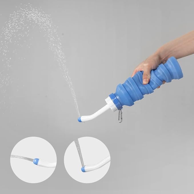 Portable Foldable Bidet 550ml – Expandable Travel Bidet for Easy Carrying, Reusable for Postnatal Care, Personal Hygiene & Travel Use（Blue） - Image 6