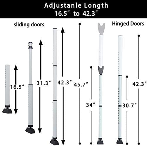 Door Security Bar Adjustable Door Jammer Door Stopper | Sliding Door Security Bar Barricad 2 in 1 Heavy Duty Window Security for Home Patio Door Apartment Travel Hotel Dorm - Image 9