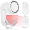 125dB Loud Motion Sensor Alarm with 328ft Dual Remote (40ft PIR Detector, 3*AA Batteries), Indoor Wireless Infrared Security Motion Detector with Siren for Homes/Sheds (White - 2 Remotes) by LUCKYDEER