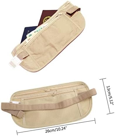 Upgraded Money Belt for Travel Hidden RFID Security Pouch Anti-Theft Passport Fanny Pack for Men & Women Present Gift money pouches for cash small travel money pouch under clothes for men Khaki - Image 4