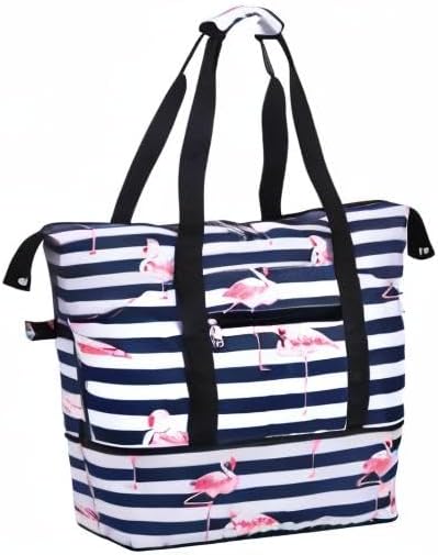 Expandable Duffel Bag for Women with Trolley Sleeve/Wet Pocket Weekender Travel Tote Large Carry On Overnight Luggage - Image 8