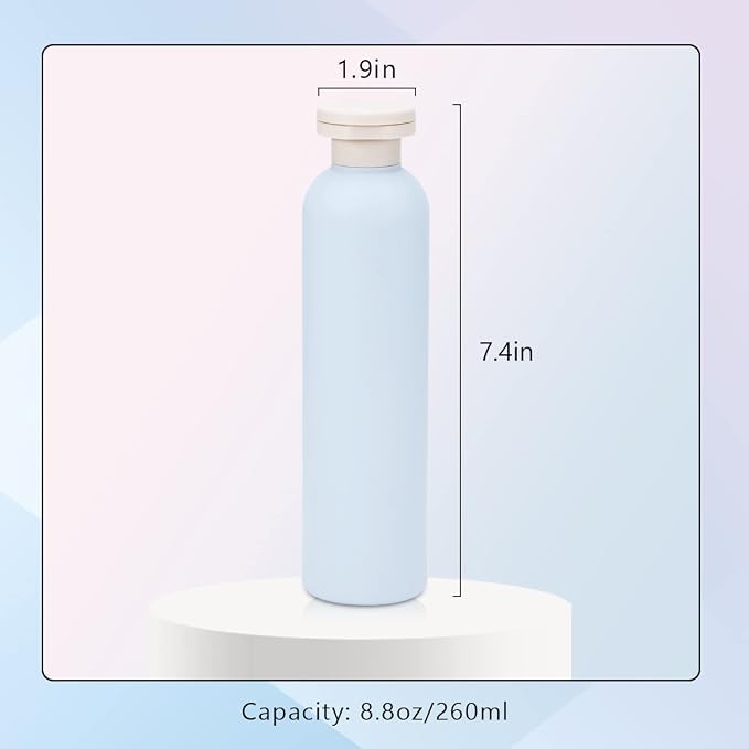 8.8 oz Travel Shampoo Bottles, Refillable Flip Cap Squeeze Bottles for Toiletries, Large Leakage-proof Travel Shampoo and Conditioner Bottles (Blue) - Image 2
