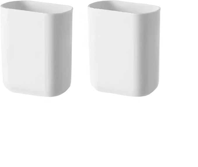 2-Pack Stick-On Wall Mount Remote Holder - No Drill, Damage-Free Adhesive for TV/AC Remotes, Phones, Pens, for Bathroom Kitchen Office - Fits Any Decor, White (Easy Install, Space-Saver) by FANBODTA