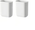 2-Pack Stick-On Wall Mount Remote Holder - No Drill, Damage-Free Adhesive for TV/AC Remotes, Phones, Pens, for Bathroom Kitchen Office - Fits Any Decor, White (Easy Install, Space-Saver) by FANBODTA