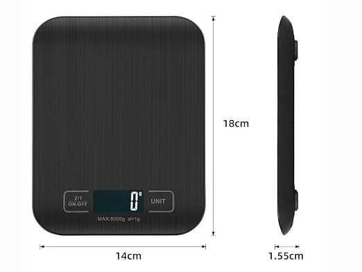 Digital Shipping Scale,Stainless Steel Panel, Accurate Portable Postal Scale for Packages, Small Business,Kitchen, Food, Handmade, Liquids, and Boutique (Black Battery (5kg/1g)) - Image 8