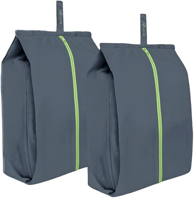 Ecoright Shoe Bags for Travel, Set of 2, 100% Recycled Water-Resistant Zipper Pouch Bags, Shoe Bags for Storage, Travel Essentials for Men & Women by EcoRight