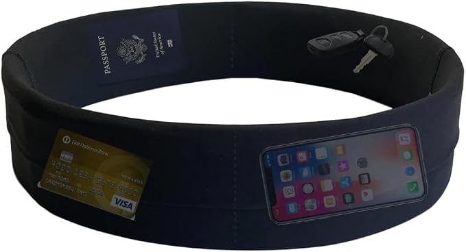 BANDI Pocketed Wraps – Running Waist Belt with Pockets for Phone, Money, Keys & Medical Devices | Secure, No-Bounce Travel & Fitness Belt, for Women and Men, USA Company - Image 2