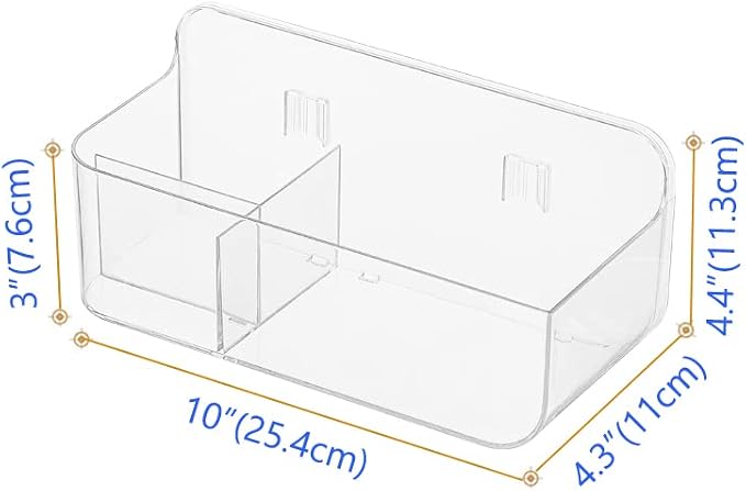 Wall Mount Storage Organizer, Clear Storage Box Holder Basket with 3 Compartments No Drilling Hang Walls/Doors for Kitchen, Cabinet, Bathroom, Bedroom, Office - Image 6