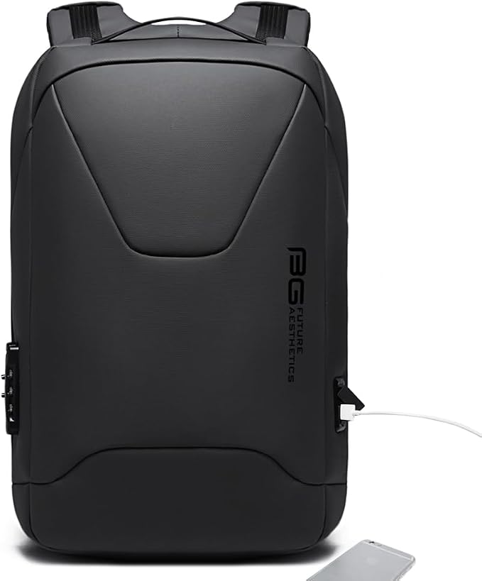 BANGE Anti-Theft Business Laptop Backpack, 15.6 Inch Lock Travel Backpack, Water-resistant Zippers with USB Charging Port, 16L Computer Bag for Men & Women by BANGE