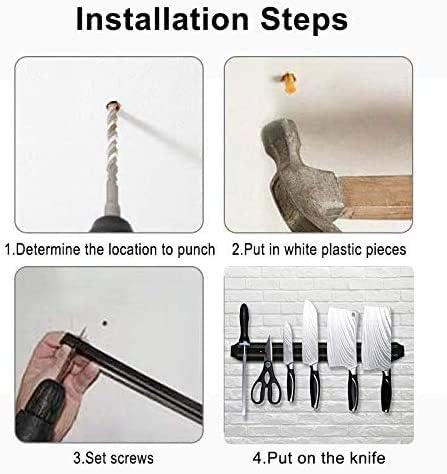 Magnetic Knife Strips(15 Inch X Set Of 2) Magnetic Knife Storage Strip, Knife Holder, Knife Rack, Knife Strip, Kitchen Utensil Holder, Tool Holder, Multipurpose Magnetic Knife Rack - Image 7