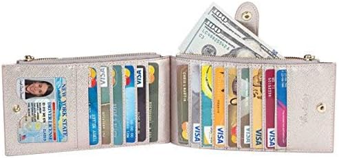 Travelambo RFID Wallet Women Large Size Bifold Multi Card Wallet Case with Zipper Pocke Credit Card Holder for Women - Image 4