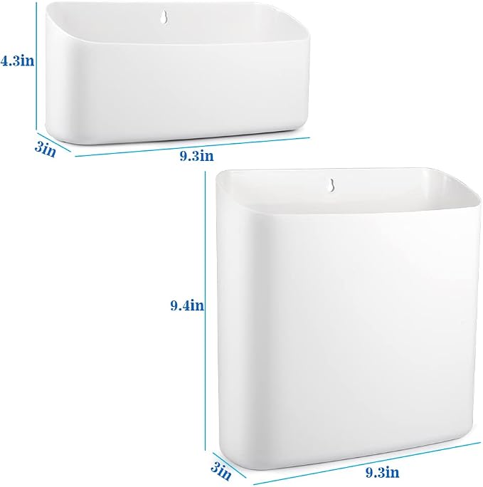 Picowe Magnetic Laundry Storage, 2 Pack Lint Holder Bin for Laundry Room, Space-Saving Trash Container Hanging on Dryer, Washer or Wall Mount Trash Bin (Gray White) - Image 2
