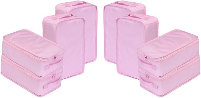 Travel Shoe Bags, Foldable Waterproof Shoe Pouches Organizer-Double Layer (8 Pink Shoe Bags) by JJ+POWER
