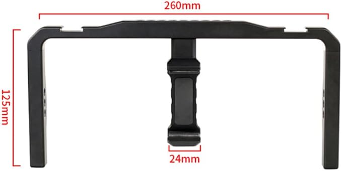 Universal Smartphone Cage Video Rig with Dual Handles Cold Shoe Mount Adapter Compatible with LED Light,Microphone (Black) - Image 2
