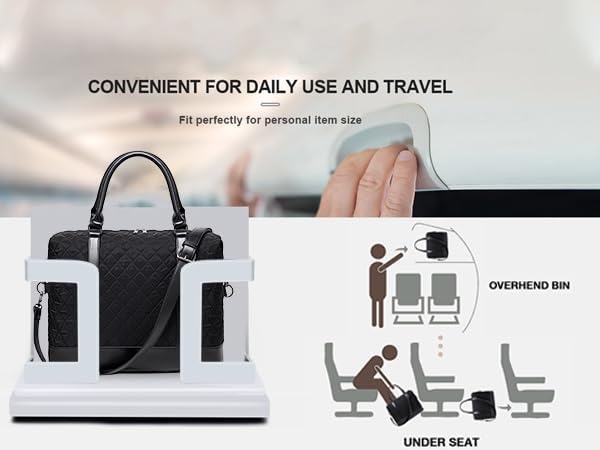 Bluboon Travel Tote Bags with Zipper Ladies Canvas Bag Weekender Overnight Bag for Women Carry on Duffel Bag Trolley Sleeve - Image 6