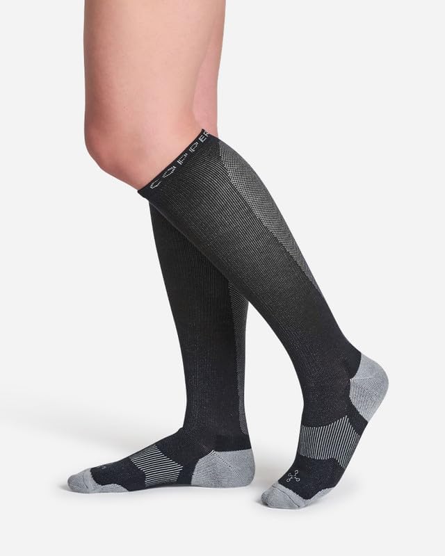 Travel Compression Socks Women's Over-the-Calf – Soothing Compression, Mesh Ventilation, Padding & Copper Znergy Anti-Odor - Image 4