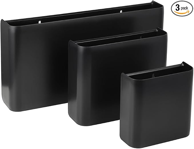 Picowe 3 PCS Magnetic Laundry Storage, Magnetic Storage Box for Laundry Room, Kitchen, Bathroom, Office, Space-Saving Trash Container Hanging on Dryer, Washer or Wall Mount Trash Bin (Black) by Picowe