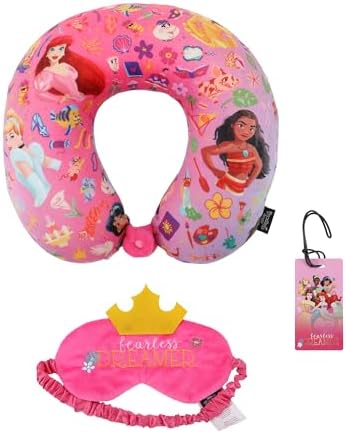 Disney Princess 3-Piece Neck Pillow Travel Set With Eye Mask & Luggage Tag - Image 8