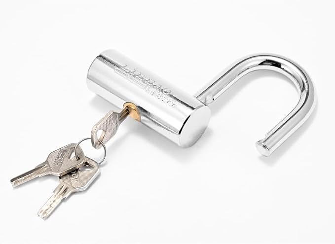 Big Heavy Duty Chrome-Plated Padlock with Key,Copper core,high Security Shipping Container Padlocks,Bolt Cutter Proof Lock,Thick Large Padlock for Outdoor,keyed Unbreakable Anti Theft Chain Lock(80mm) - Image 4