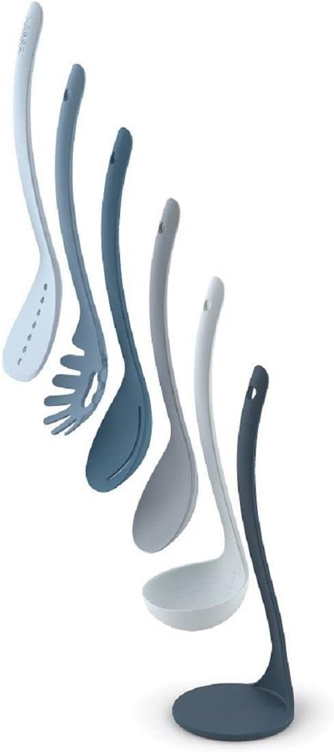Joseph Joseph Nest Utensils Compact Stacking Kitchen Tool Set with Magnetic Storage Stand Nylon, 5-piece, Editions- Sky,Blue - Image 2