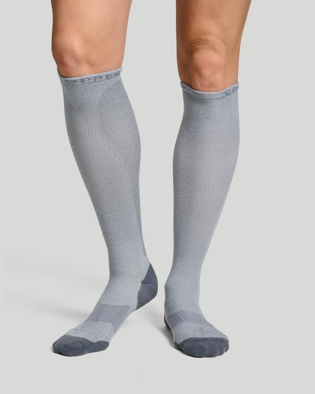 Travel Compression Socks Women's Over-the-Calf – Soothing Compression, Mesh Ventilation, Padding & Copper Znergy Anti-Odor - Image 2
