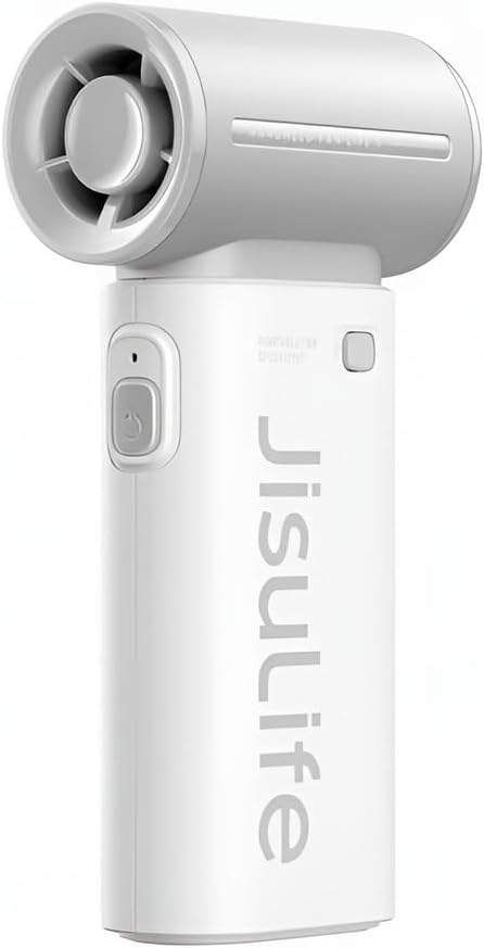 JISULIFE Portable Handheld Fan Life9, Turbo Airflow, Up to 12H Runtime | 5 Speeds, 3600mAh, Mini Pocket Design, Personal Fan for Travel, Concerts, Makeup, Trendy Gifts for Women Men -Grey - Image 4