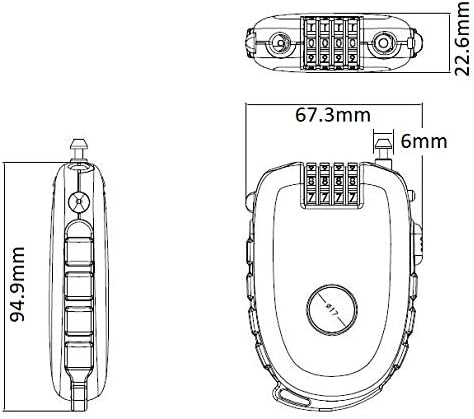 Bosvision Ultra-Secure 4-Digit Combination Lock with 90cm Retractable Cable for Bike, Ski, Snowboard and Stroller | 4-Digit Cable Lock, Steel Retractable Cable (2.4mm diameter) for Ski, Bike, Scooter, Skate Board, Stroller, Pushchair - Image 4
