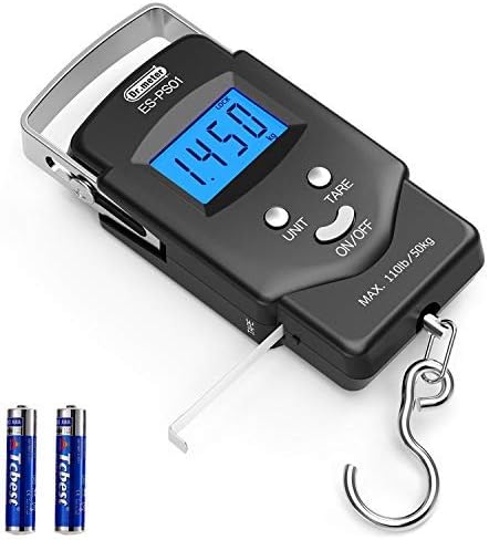 Dr.meter Fish Scale, 110 lb Digital Luggage Scale with Tape | 110 lb Capacity, Backlit LCD, Built-In Tape, Includes 2 AAA Batteries, Compact Pocket Size - Image 4