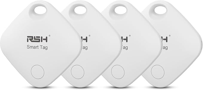 Air Tracker Tag 4 Pack Bluetooth Luggage Tracker tag Locator Works with Apple Find My,Smart Tracker for Suitcase, Bag, Backpack, Wallet,Replaceable Battery Smart tag Item Finder by RSH