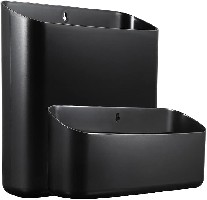 Picowe Magnetic Laundry Storage, Large Lint Holder Bin for Laundry Room, Space-Saving Trash Container Hanging on Dryer, Washer or Wall Mount Trash Bin (Black) by Picowe