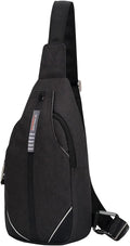 WATERFLY Small Crossbody Sling Backpack Anti Theft Backpack for Traveling Chest Bags for Men&Women Multipurpose Casual Daypack Hiking Shoulder Bag (Black) by Waterfly