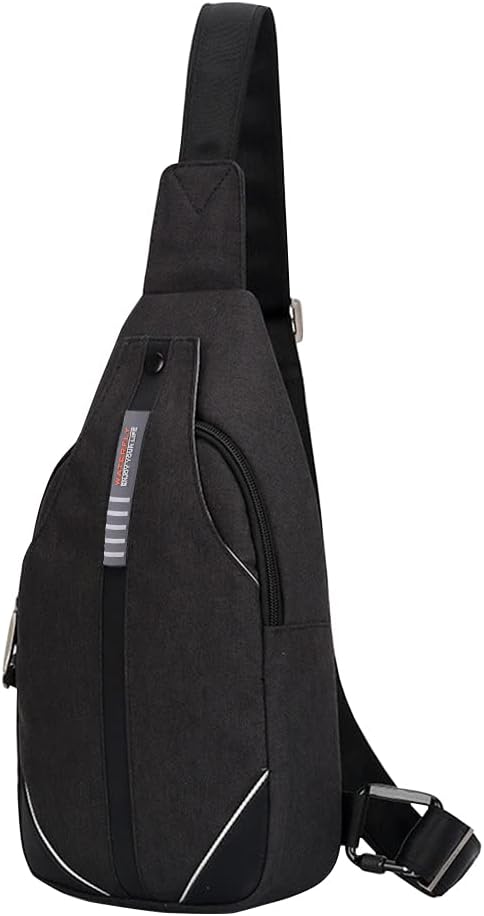 WATERFLY Small Crossbody Sling Backpack Anti Theft Backpack for Traveling Chest Bags for Men&Women Multipurpose Casual Daypack Hiking Shoulder Bag (Black) by Waterfly