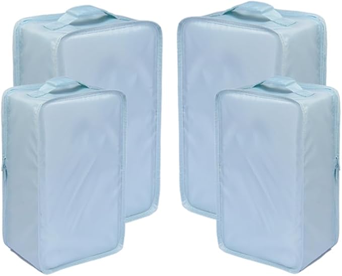 Travel Shoe Bags, Foldable Waterproof Shoe Pouches Organizer-Double Layer (2+2 Blue Shoebags) by JJ+POWER