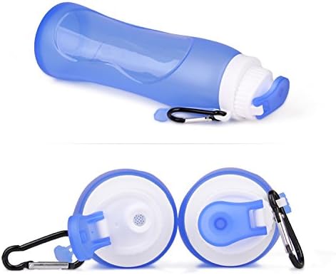 Omana 500ml Collapsible Water Bottle BPA Free Silicone Foldable Portable Leakproof Water Bottle for Outdoor Cycling School Travel Gym Hiking Sports (Clear) - Image 9