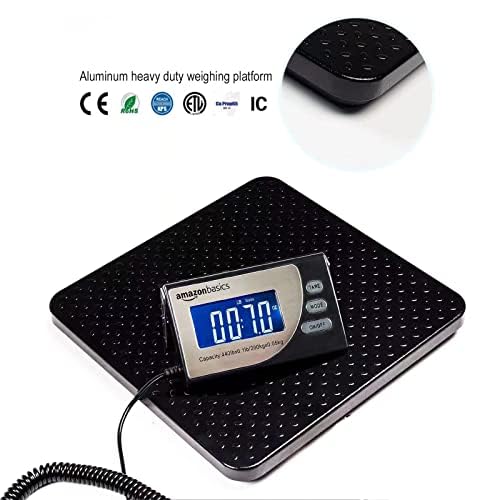 Amazon Basics Digital Shipping Postal Scale with Tare Function, Heavy Duty Weighing Platform, 660 lb Capacity, 1 Ounce Readability, Portable, Black - Image 5