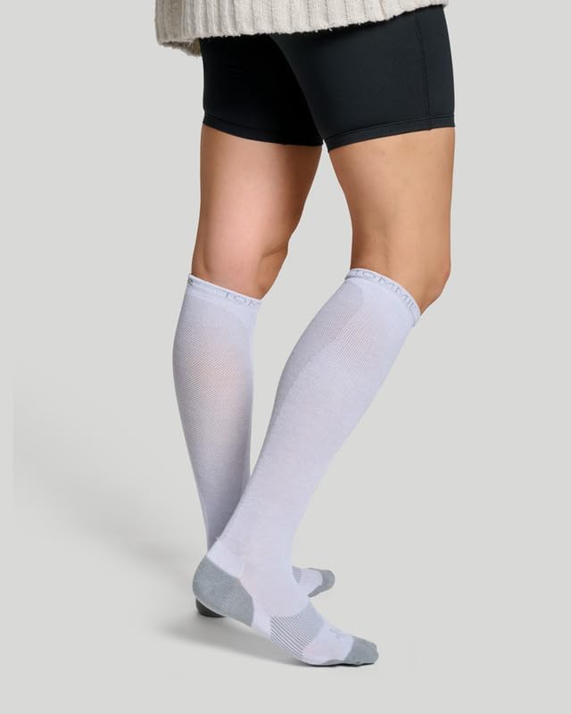Travel Compression Socks Women's Over-the-Calf – Soothing Compression, Mesh Ventilation, Padding & Copper Znergy Anti-Odor - Image 4