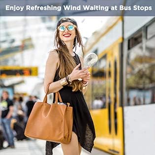 EasyAcc Handheld Fan, 5000 Battery Operated Portable Fan [ 4 Speed 20 Hours Powerful Hand Table Fan ] One Touch Power Off Foldable USB Desk Fan for Home Travel Outdoor - Image 9
