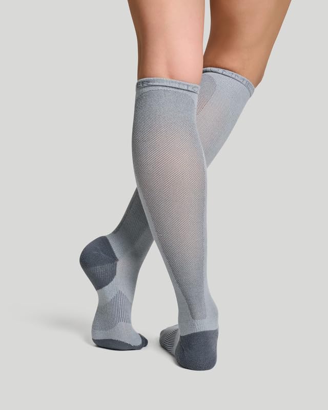Travel Compression Socks Women's Over-the-Calf – Soothing Compression, Mesh Ventilation, Padding & Copper Znergy Anti-Odor - Image 4