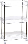 Chris.W Slim Storage Cart 3 Tier with Wheels, Clear Bathroom Cart Organizer, Mobile Shelving Unit Rolling Utility Cart, Slide Out Organizer for Kitchen, Bathroom, Laundry, Narrow Places, Office - 8" W by Unknown