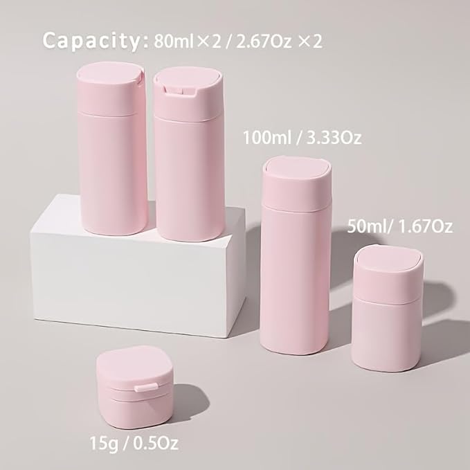 5pcs Travel Cream Dispenser Bottles Set Travel Bottles Toiletry Containers Set, TSA Approved, Travel Essentials - Image 5