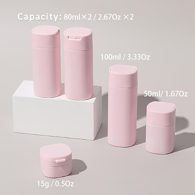 5pcs Travel Cream Dispenser Bottles Set Travel Bottles Toiletry Containers Set, TSA Approved, Travel Essentials - Image 6
