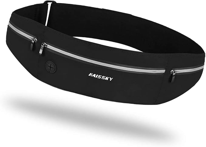 Running Belt Fanny Pack for Men Women - 3 Pocket Waist Pack | Slim，Breathable, Running Phone Holder Fits Up to 6.9" Phones - Runner Marathon Jogging Race Belt Workout Exercise Fitness by RAZOBWS