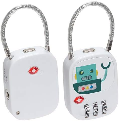TSA Approved 3Digit Lock with Zinc Alloy Steel Cable,Ideal for Suitcases Luggage Briefcases Computer Bags Schoolbags Backpacks Toolkit Cabinets and Gym Customized Digital Pattern for Adults and Kids by Unknown