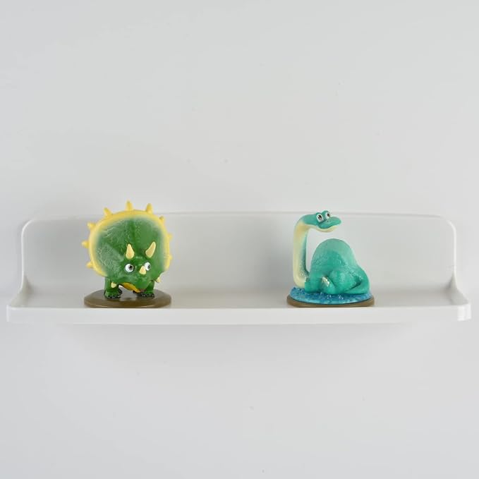 Stick On Small Wall Shelf,White Floating Shelves Wall Mounted - Adhesive Strips | Plastic Hanging Display Shelf for Bedroom,Kitchen,Living Room,Bathroom,Office (2Pcs/Set) - Image 6