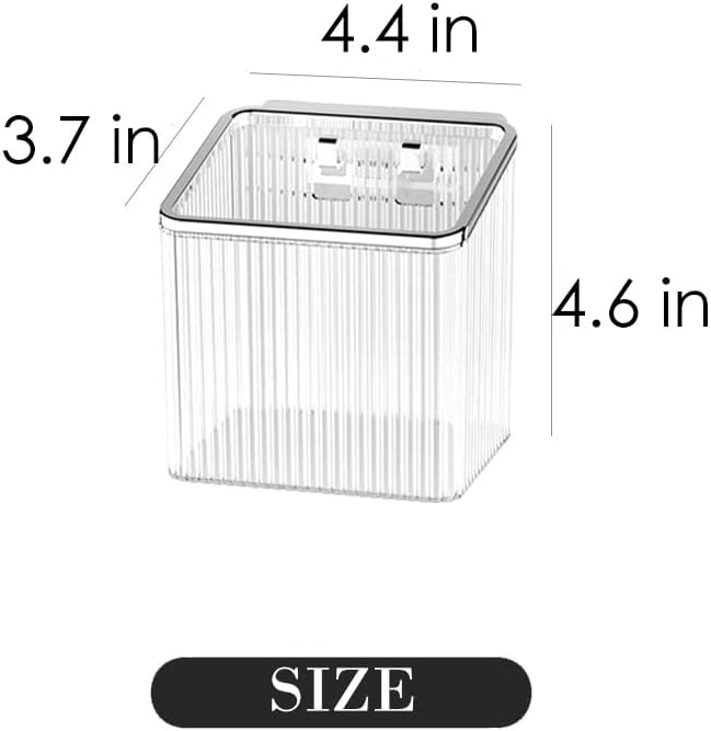 Adhesive Wall Shelves No Drill Hanging Organizer - Plastic Floating Storage Bins for Kitchen,Bathroom,Office - Makeup and Home Goods Mountable Shelf (Transparet and Silver) - Image 2