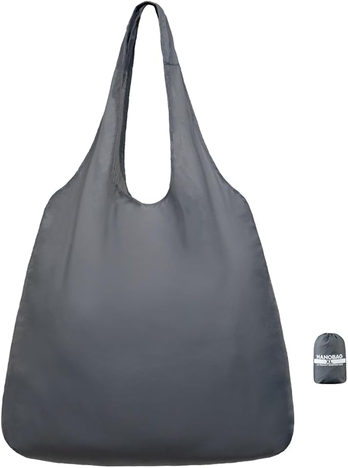 Nanobag XL 25L Tote Foldable Packable Reusable Grocery Shopping Bag | 1.05 oz Premium Portable Collapsible Extra Large Pocket-Sized for Everyday Use, Beach & Travel by Nanobag