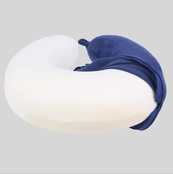 Travel Pillow - Memory Foam Neck Pillow Support Pillow,Luxury Compact & Lightweight Quick Pack for Camping,Sleeping Rest Cushion (Blue) - Image 5